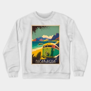 Nicaragua Coastline Vintage Travel Art Poster Crewneck Sweatshirt